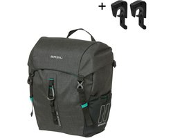 Basil Discovery 365D M - enkele tas MIK Hooks - 9L - zwart gemêleerd