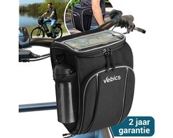 Vebics® Stuurtas Fiets Afneembaar - 100% Waterbestendig - Fietstas stuur electrische fiets - Schoudertas - Telefoonhouder fiets - Inclusief schouderband