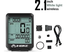 Inbike draadloze Fietscomputer - 17 Functies - Groot Scherm - Waterdicht - Inclusief montage materiaal