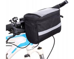 Fietsstuur tas - Fietstas - Stuurtas - Klein - Zwart - Reflectie - Rits - waterdicht - waterflesje - portemonnee - telefoon