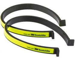 Ikzilight Reflecterende broekklemmen - kunststof - zwart/geel - set van 2 - verhoogde zichtbaarheid