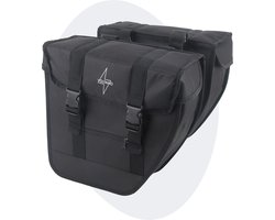Voltano Dubbele Fietstas Afgeschuind - Zwart - 24 Liter - Waterdicht Polyester - 100% Waterdichte Fietstassen