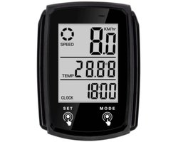 EXCITAT Fietscomputer - Lichtgevende fietsmeter - 19 functies - LCD-touchscreen - Waterdicht - Geschikt voor racefietsen en mountainbikes