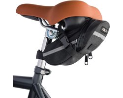 AXA Zadeltas - Fietstas voor aan het zadel - Universeel Zadeltasje - Waterdicht - Reflecterend - Met rits en opbergvakje