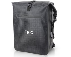 TRIQ - Enkele Fietstas Rugtas - 100% Waterdichte 28L Fietstas - Groot Laptopvak - Reflectoren & Schouderband - Geschikt voor E-bike - Zwart