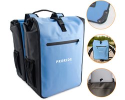 Dubbele Fietstas Proride - 100% Waterdicht - 40 Liter - Fietstassen Electrische Fietsen - Geschikt voor MIK adapter - Bagagedrager - Blauw