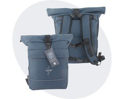 Voltano Luxe E-bike Rolltop Fietstas / Rugtas 28L - Space Blauw - Enkele Pakaftas - 100% Waterdicht - Groot Laptop Vak