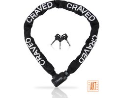 Craved ART2 Kettingslot Boldon - 110cm - 3 sleutels - Fietsslot geschikt voor elektrische fietsen - Fietsverzekering - Gehard staal