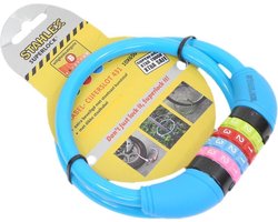Stahlex Ø10mm / 65cm kabelslot schlechts 230g met cijferslot | Het eerste fietsslot voor uw kind | Blauw