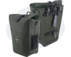 Voltano Luxe E-bike Fietstas 28L – Olijf Groen – Pakaftas Met Laptop vak – 100% Waterdicht - Met Schouderband