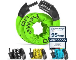 all lemon Fietsslot Cijferslot Stalen Ketting antidiefstal | Combinatieslot met Code: Fiets Scooterslot Motorslot Kettingslot Slot met Cijfers Diefstalbeveiliging Veilig Sterk 90cm lang Volwassen Kind Hek Poort - Groente
