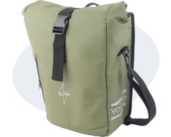 Voltano Journey Luxe Fietstas 28L - Olijf Groen - Enkele Pakaftas - Laptopvak - Met Schouderband - Waterdicht - Gratis Extra E-bike Beugels
