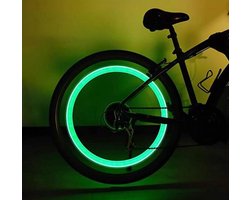 Fietslicht Wiel I Spaakverlichting I Fietslamp Wiel I LED Fietsverlichting I Ventieldop Flitslicht I 2 Stuks I Groen