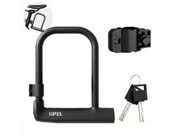Beugelslot Fiets - Ultra Lichtgewicht (432g) - Gelegeerd Staal & Anti-Kras - Compact U-Slot voor Racefiets, E-bike & MTB - Inclusief Houder - Zwart