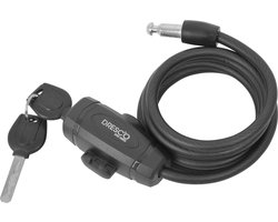 Dresco Kabelslot 150/8 - Spiraalslot - 150cm - Rond 8mm - Met steun - Matzwart