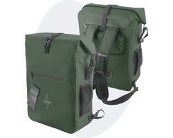 Voltano Luxe Fietstas / Rugtas 28L - Olijf Groen - Enkele Pakaftas - 100% Waterdicht - Met Laptop Compartiment