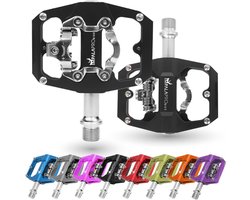 Dubbele Functie Fiets Flat Pedalen en SPD Pedalen 9/16'' - MTB Platte Pedalen en SPD Pedalen zonder Kliksysteem