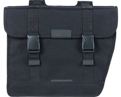 Basil Kavan Eco Classic Dubbele Fietstas â€“ 46L â€“ Zwart â€“ Organisch Canvas â€“ Regenbestendig â€“ Rounded Design â€“ 10 Jaar Garantie â€“ Duurzaam