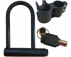 Fiets U-slot, zeer robuust en anti-diefstal, veilig en stevig stalen U-slot met sleutel en montagebeugel, geschikt voor elektrische scooters, mountainbikes, racefietsen en deuren.