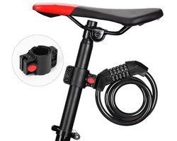 1 stuk- Fietsslot met cijferslot - Met vaste beugel - 120 cm - Kabelslot Fiets - Fietssloten electrische fietsen - Bike Lock -Zwart
