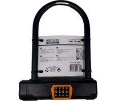 Stahlex superlock Fiets beugelslot - zwart - staal - 17,5 x 25 cm - Fietsslot/scooter/motorslot - Fiets sloten en accessoires
