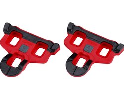 BBB Cycling SPD SL Schoenplaatjes - PowerClip - Met Antislip Rubberen Pads - 6° Speling - Compatibel met Shimano Pedalen - Racefiets Schoenplaatjes - Rood - BPD-06A
