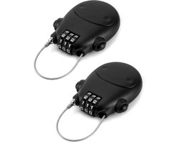 TOVBMUP Fietsslot - 2-pack - Kabelslot - met 3 combinatieknoppen - 75 cm stalen kabel - Scooterslot - Kinderfietsslot - Geschikt voor fietsen, motoren en bagage - Zwart