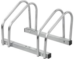 ProPlus Fietsenrek - 39.3 x 32.3 x 26.5 cm - Fiets standaard voor 2 Fietsen - Fietsenstalling - Bevestiging Vloer- en Wandmontage - Hoogwaardig Staal - 2 Voorgeboorde Bevestigingsgaten - Ruimtebesparend - Eenvoudige montage