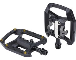 BBB Cycling MTB Pedalen - DualChoice Trail - Combi Fietspedalen: SPD & Anti Slip Platform Pedaal - SPD Pedalen inclusief Schoenplaatjes - Zwart - BPD-62