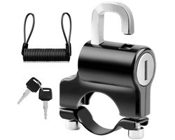 Mini draagbaar helmslot - Diefstalbeveiligingsslot - Volledig metaal met 2 sleutels - Geschikt voor sturen van 22-24 mm - Fietsen, motorfietsen en elektrische scooters