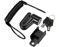 Schijfremslot -motorslotFietsslot - cijferslot fiets - scooterslot - fietsslot antidiefstalslot elektrische scooter wiel schijfremslot - met draad fiets mountainbike - zwart - 5x3x3cm