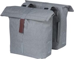 Basil City - Dubbele Fietstas - 32 liter - Waterafstotend - Reflectiedetails - Grijs Melee