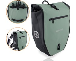 Enkele Fietstas Proride - 100% Waterdicht - 28 Liter - Pakaftas Elektrische Fietsen - Schoudertas - Inclusief Schouderband en Laptophoes - Bagagedrager - Reflector - Magnetische sluiting - Groen