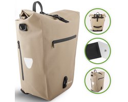 Ekostar® 2-in-1 Enkele Fietstas - Beige - Fietstas Enkel - Waterdicht en duurzaam TPU - Fietstassen Elektrische Fietsen