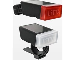 LITTA 2 Fietsverlichting op zonne-energie - Zwart (set)