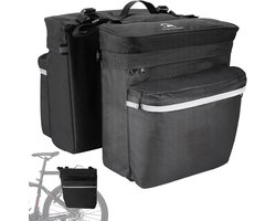 Travelhawk Fietstas - Fietstas Dubbel - Waterdicht Materiaal - 34L - Zwart – 600D Polyester - Fietstassen elektrische fietsen