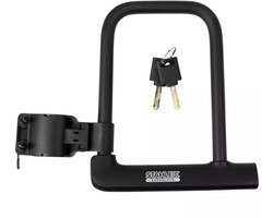 Stahlex superlock Fiets beugelslot - zwart - staal - 16 x 19,3 cm - Fietsslot/scooter/motorslot - Fiets sloten en accessoires