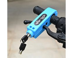 Lichtgewicht Fietsslot voor Handgreep – Compact Stuur- en Remblokkering – Gemaakt van Stevig ABS – Antidiefstalslot voor Mountainbikes, E-Bikes en Motorfietsen – Veilig - Duurzaam - fatbike diefstal preventie - 1 stuk - Zwart