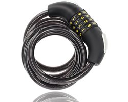 Fietsslot met cijferslot 180 cm – kettingslot voor fiets & elektrische fietsen – sterk stalen slot – anti-diefstal beveiliging – fietssloten voor extra veiligheid