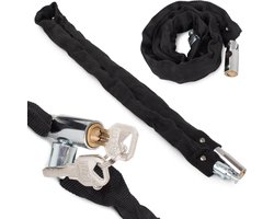 Fietsslot Lengte 80cm - 2 X Sleutel - RVS Ketting - Messing slot -  Bestand tegen weersomstandigheden - Zwart