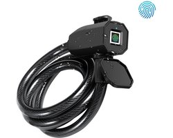 DrPhone VS1 – Fietsslot Met Vingerscan – Oplaadbare Fietsslot – Vingerafdruk Slot – 10 Vingerafdruk Patronen – IP65 Waterdichte Slot - Zwart