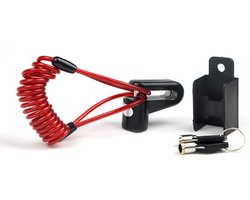 Remschijf slot - zwart - Elektrische step slot - Elektrische step Slot Accessoires - Slot voor remschijf - Motorslot - Diefstalbeveiliging - met rood herinneringskabel, 2 sleutels en opberg houder - voor scooter, fiets, elektrische fiets