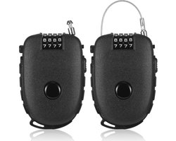 Staalkabelcombinatieslot (tweedelige set) - 120 cm uittrekbaar, waterdicht - viercijferige instelbare combinatie - geschikt voor fietsen, helmen en scooters - compact en lichtgewicht