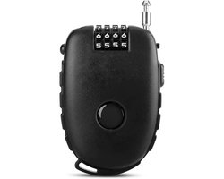 Rieba® Kabelslot 105cm - Draadslot - Voor Accessoires - Cijferslot - Slot Met 4-cijferige Code - Fietsslot - Slot voor Fietsaccessoires - Hangslot - Reisslot - Universeel Toepasbaar - Zwart