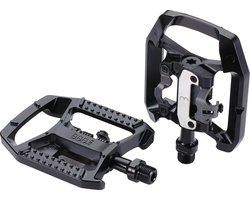 BBB Cycling MTB Pedalen - DualChoice - Combi Fietspedalen: SPD & Anti Slip Platform Pedaal - SPD Pedalen inclusief Schoenplaatjes - Zwart - BPD-61