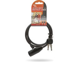 WheelZone Heavy Duty - Fietsslot - kettingslot - hangslot met 2 sleutel - kabelslot - sloten - Waterbestendig - zwart - Ideaal voor Kinderfiets - BPK