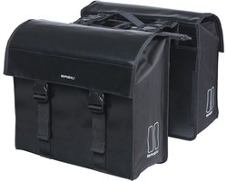 Basil Urban Load dubbele fietstas MIK, 48-53L, zwart - regenbestendig - reflectiedetails