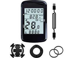 Kilometerteller Fiets - Fietscomputers - 8,3*5*2 cm - USB-opladen - Draadloze Fietscomputer - Fietskilometerteller - stopwatch - fietsdatatracker - snelheidsnavigatie voor heren- en damesfietsen - zwart