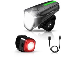 Disciplined LED Fietslampjes – Fietsverlichting USB-oplaadbaar - fietslicht waterdicht – voorlicht & achterlicht set met accu – koplamp