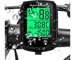 Draadloze Fietscomputer met 20 Functies en IPX6 Waterdichtheid - Grote Knoppen, Verlicht Display